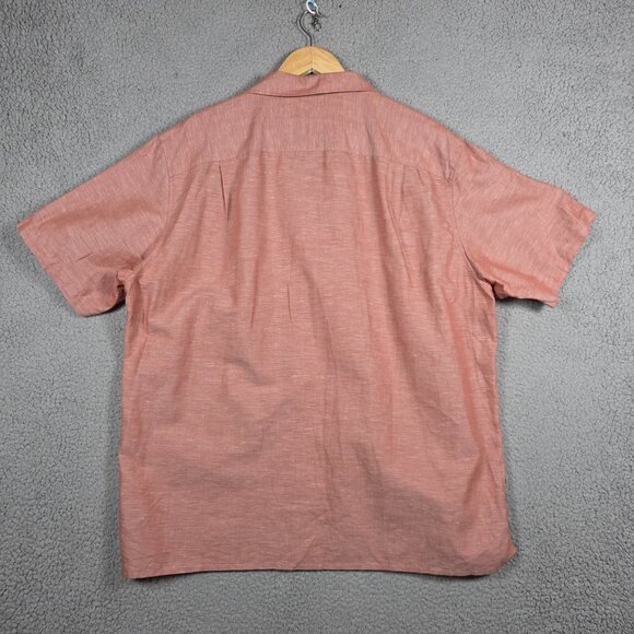 Uniqlo Shirt Mens SIze XL Dusty Pink Open Camp Collar Linen Blend Boxy Relaxed - Picture 5 of 10